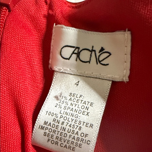 Cache Strapless Red Ruched Sheath Dress - Picture 12 of 13